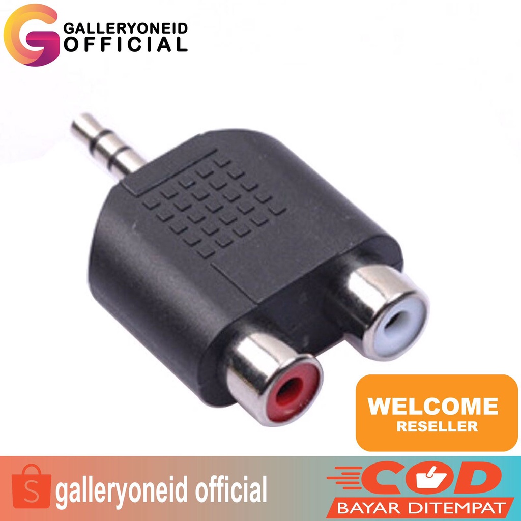 Audio Aadpter Connector Spliter 3.5mm Male Jack to 2 Female RCA Aksesoris Handphone Hp GALLERYONE gallery one