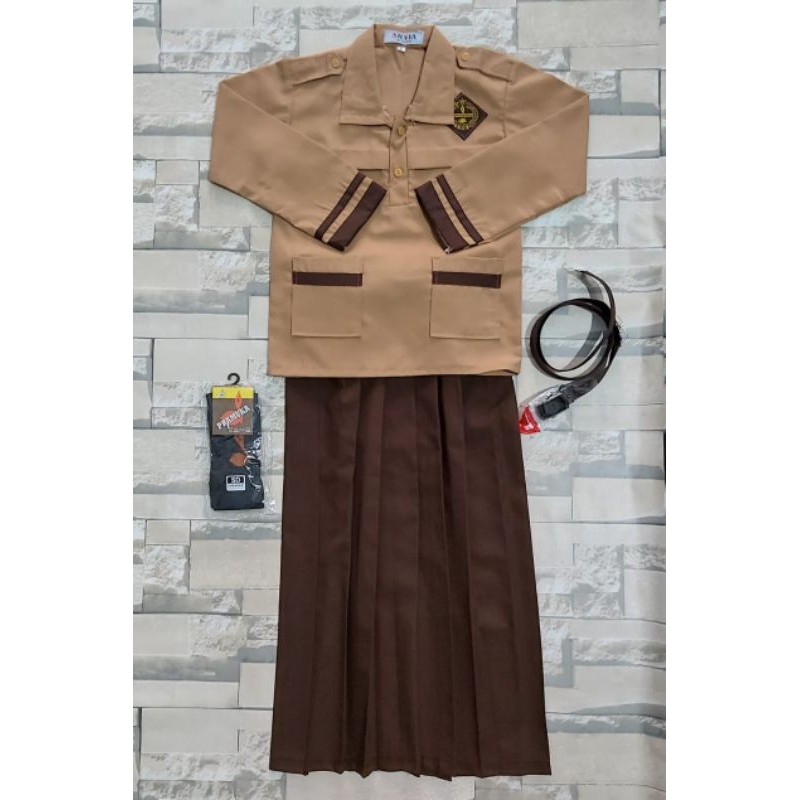 setelan seragam sekolah pramuka siaga perempuan panjang SD kelas 1 -6
