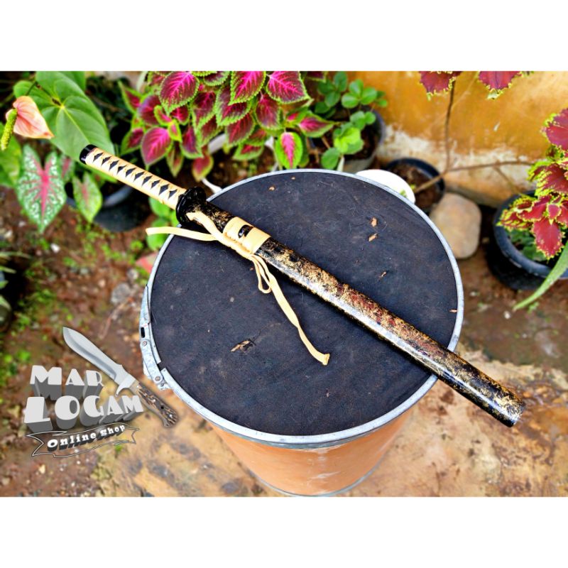 TERMURAH DIJAMIN!!! Wakizashi custom bercak gold pedang ukuran 65cm