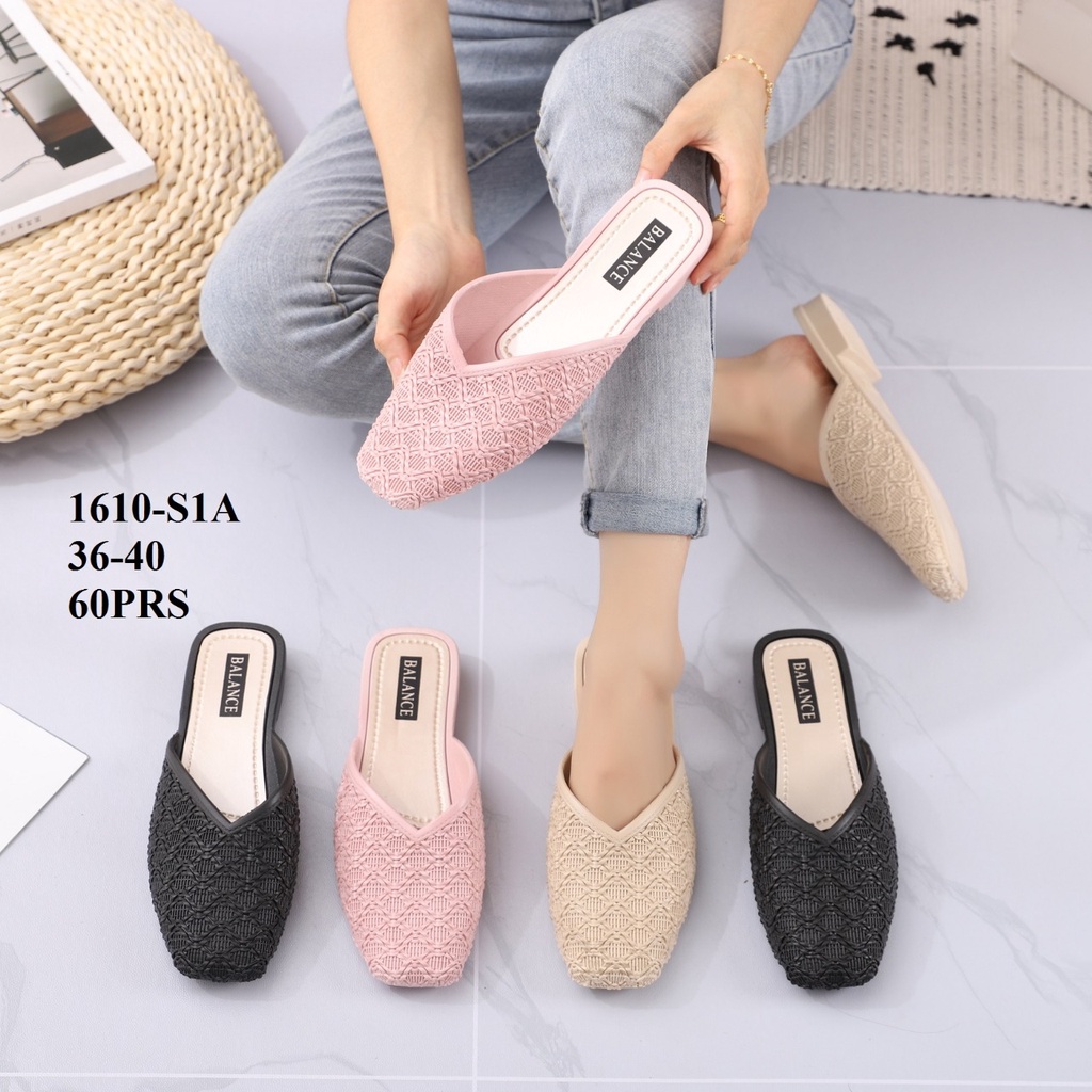 Sandal Wanita Balance 1610 S1A Motif Rajut Jelly Import Original Ringan Empuk Nyaman Awet Anti Slip