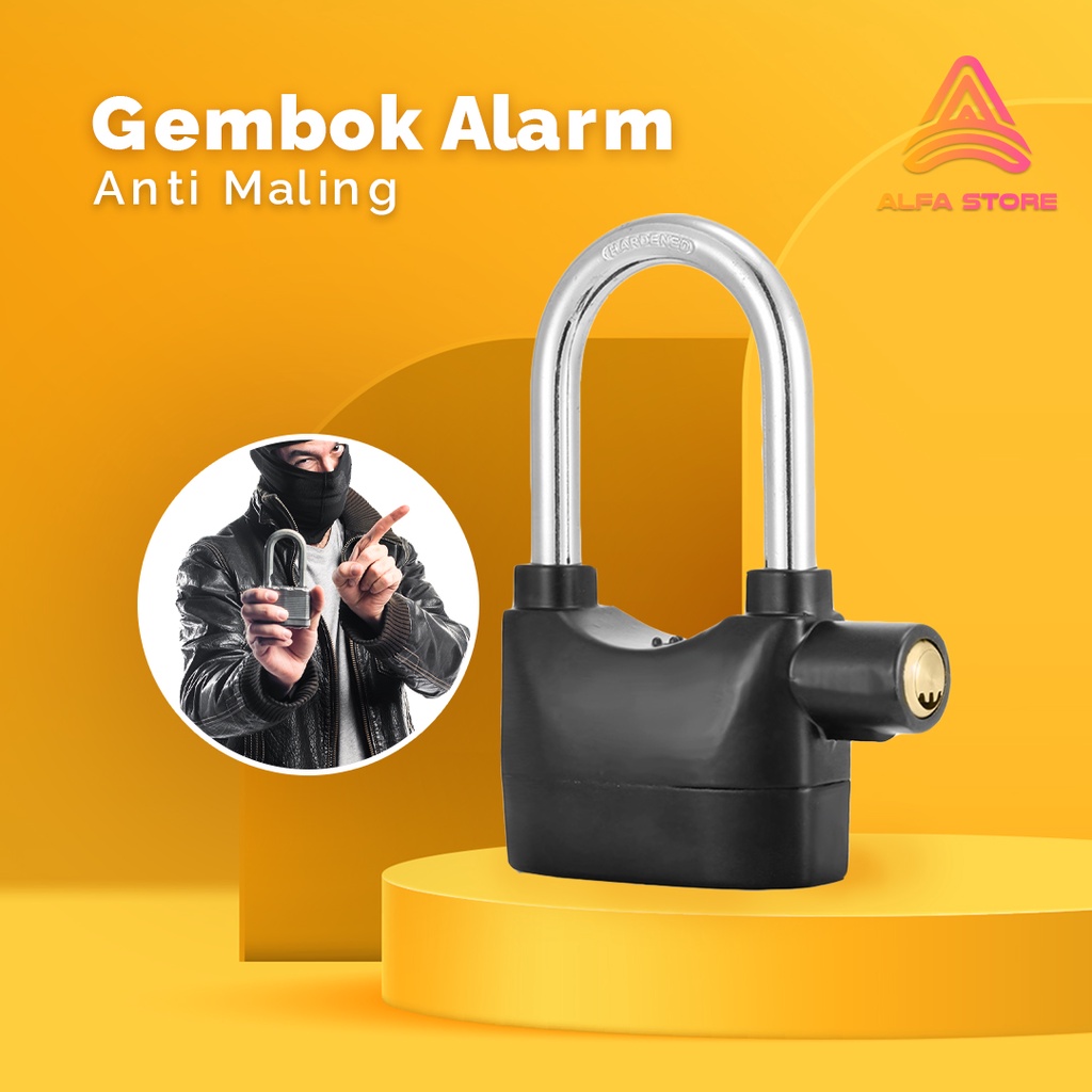 Gembok Alarm Anti Maling Original Gembok Rumah Besar