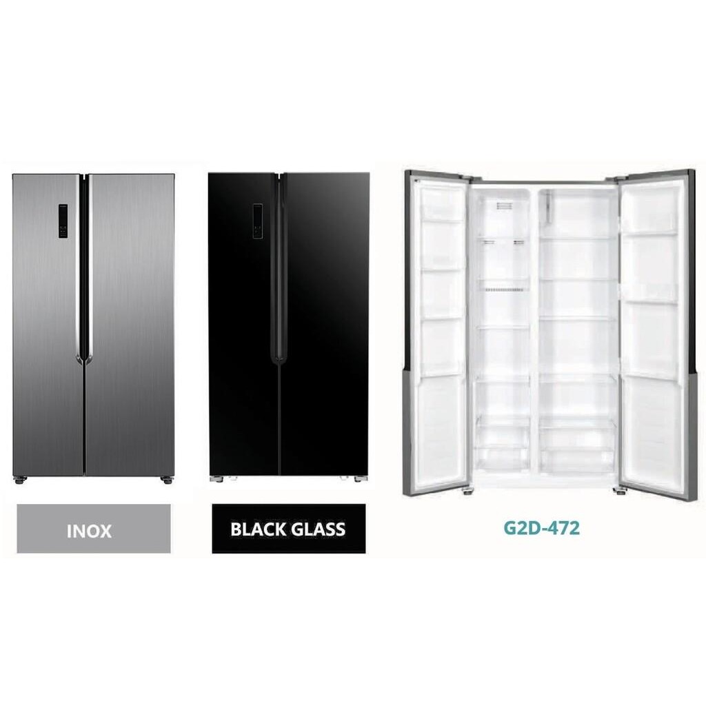 GEA G2D-472 Kulkas Side by side G2D 472 G2D472 BLACK Glass Grs Resmi