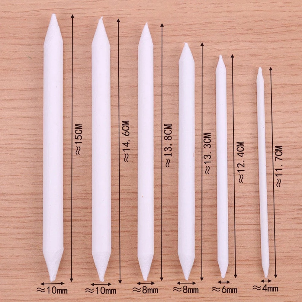 LANFY Painting Tool Smudge Stick Drawing Tool White Drawing Pen Blending Stick Tortillon Art Supplies Rice Paper Sketch Double Head Stump Sketching Pencil/Multicolor