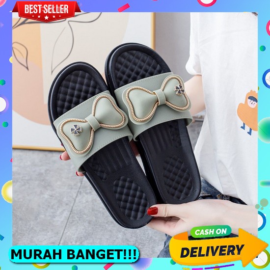 Sandal Wanita Wedges Premium Murah Kekinian Style Trendy Wejes Cewek Perempuan Karet Korea Branded O