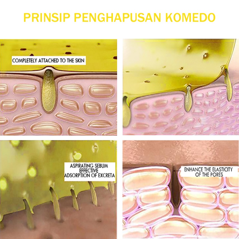 Masker komedo untuk mengecilkan pori-pori untuk menghilangkan komedo dan jerawat strawberry pencuci hidung untuk pria dan wanita Komedo membandel, kulit kasar, flek hitam, bekas jerawat, jerawat