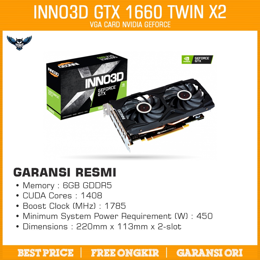 INNO3D GTX 1660 TWIN X2 6GB DDR5 - VGA CARD NVIDIA D5