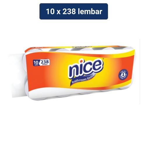 Nice Tissue Toilet Roll Core Non Emboss 238 Sheets x 10 Nice Tissue Toilet Roll Core Non Emboss 238 Sheets x 10