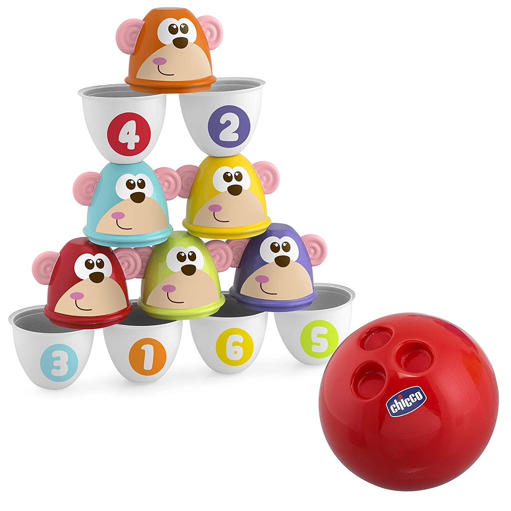 Chicco Monkey Strike / Mainan Bowling Anak 18m+