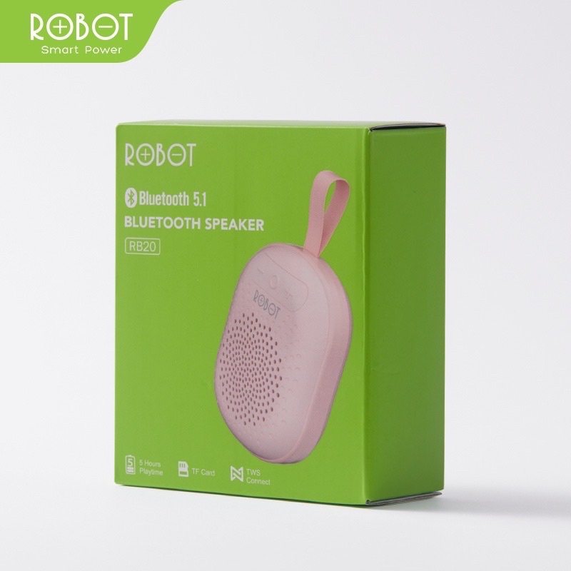 ROBOT RB20 TWS Speaker Bluetooth 5.1 Mini Portable With RGB Light Pink/Blue - Garansi Resmi 1 Tahun