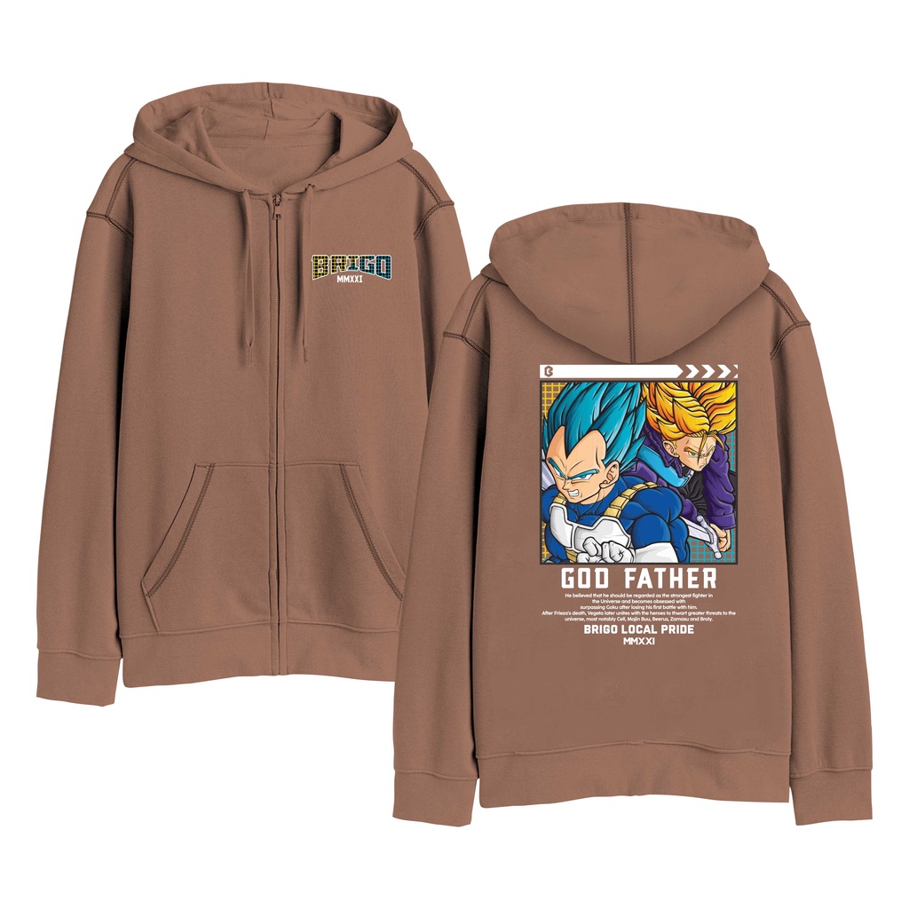 BRIGO Zipper Jumper Hoodie VEGETA II Sweater Hoodie Resleting BRIGO VEGETA Sablon DTF Fleece Cotton M-XXL (Pria &amp; Wanita) Free stiker&amp;Gantungan Kunci