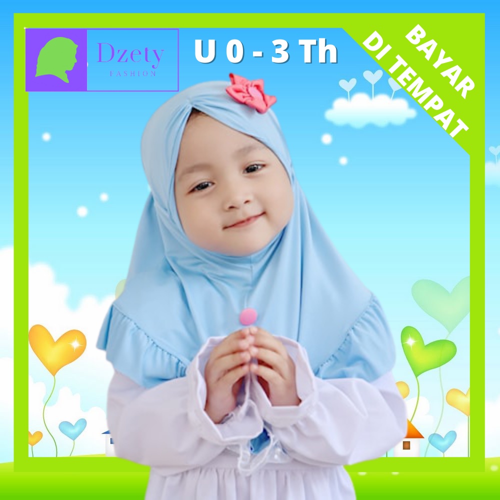 Jilbab Hijab Kerudung Bayi Perempuan Kaos Instan Afra Newborn 1 2 Tahun 0 6 Bulan