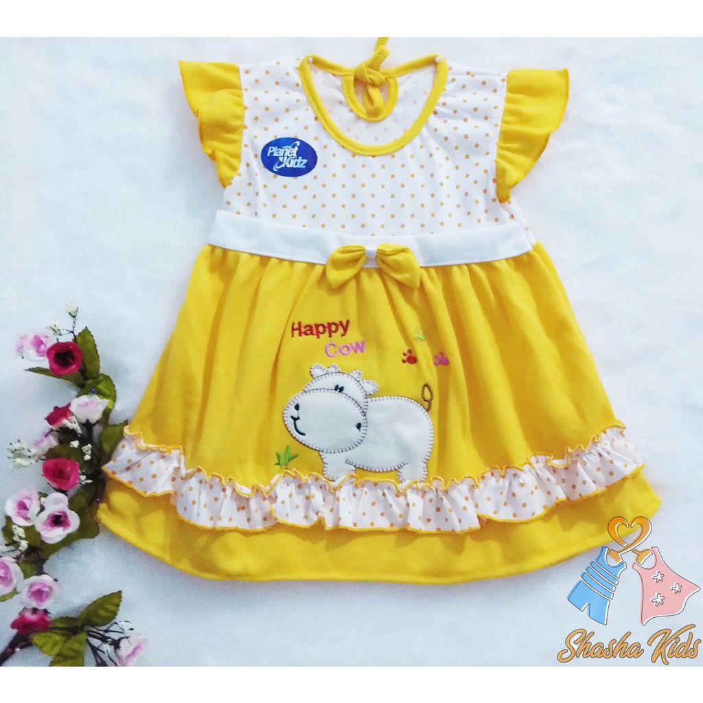 [L-09] Baju Bayi Perempuan/Setelan  Bayi Perempuan Planet Kids cantik  motif lucu  3-9 bln