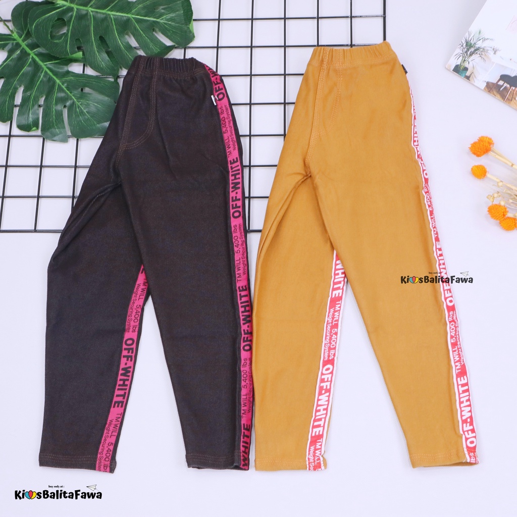 Jegging LIST Uk. 1-2 Tahun / Legging Jeans Stripe Anak Celana Panjang Polos Leging Denim Import