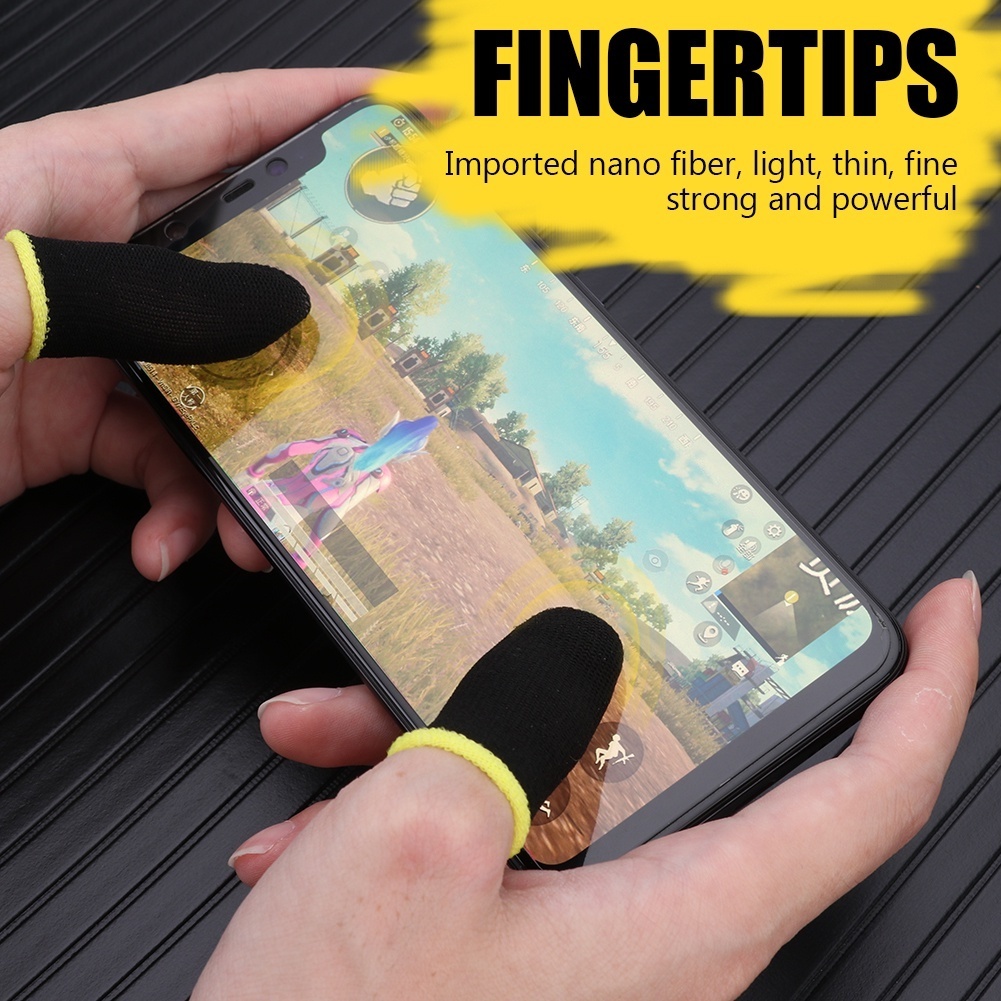 1pasang (2Pcs) Breathable Game Controller Finger Cover Tahan Keringat Tahan Gores Touch Screen Gaming Finger Thumb Cover Sarung Tangan Untuk PUBG Mobile