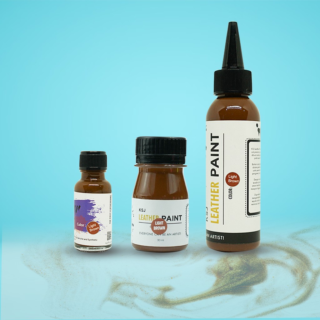 Cat Sepatu / Cat Tas  KSJ Leather Paint / Kulit / Midsole ( Pelengkap Pembersih  Sepatu )-LIGHT BROWN