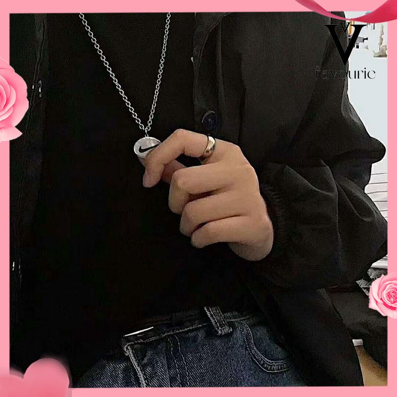 [COD]Panjang Hip Hop Titanium Steel Kalung Kepribadian Serbaguna Sweater Rantai Liontin-FA