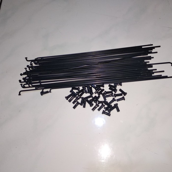 Langsung Order 36 buah Jari jari HITAM 20 sepeda 14 179 mm ruji spoke mini /MTB / BMX Berkualitas