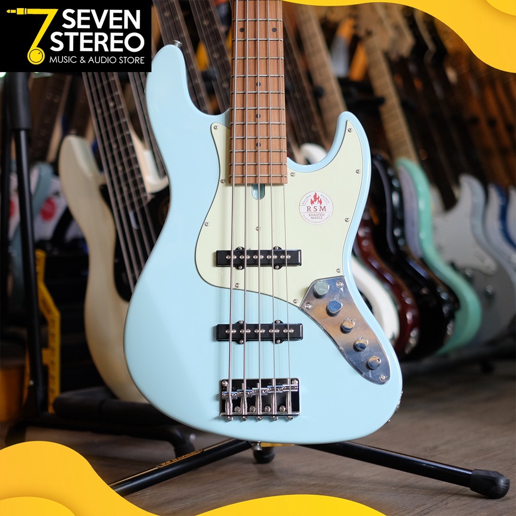 Bacchus WJB5-630-RSM M-Act Sonic Blue 5 String Roasted Maple Jazz Bass