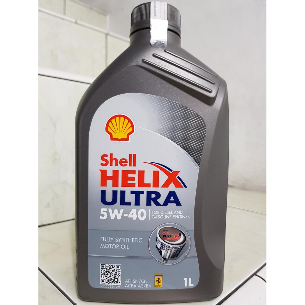 Cuci Gudang Oli Shell Helix Ultra Sae 5W-40 Api Sn/Cf, Acea A3/B4 Fully Synthetic 1L