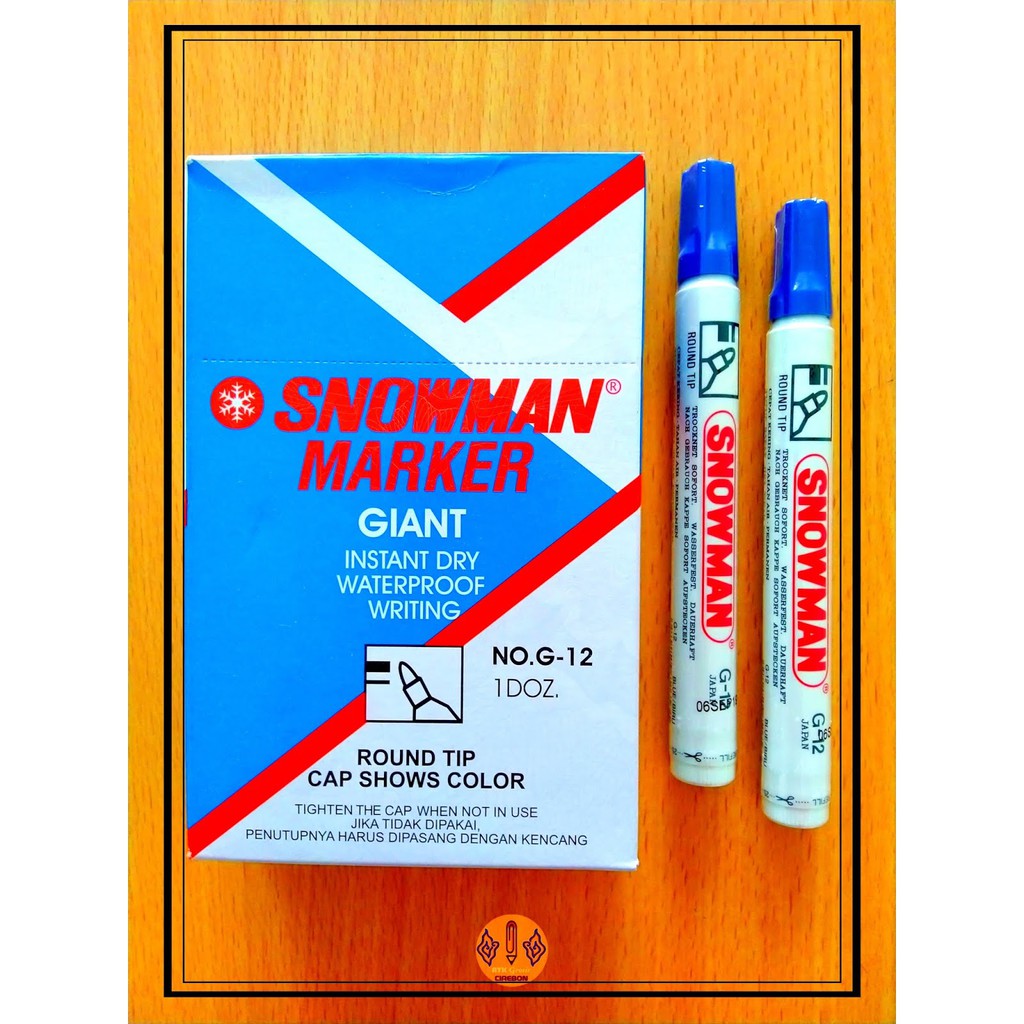 

Spidol Warna Permanent Snowman G-12 Permanent Marker Biru