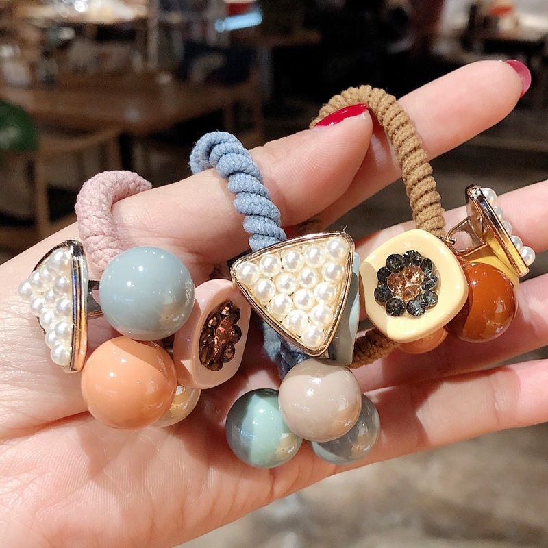 RA-04 Funstore Ikat Rambut Korea Geometri Gelang Aksesoris Wanita - Kuncir Rambut Korea-3