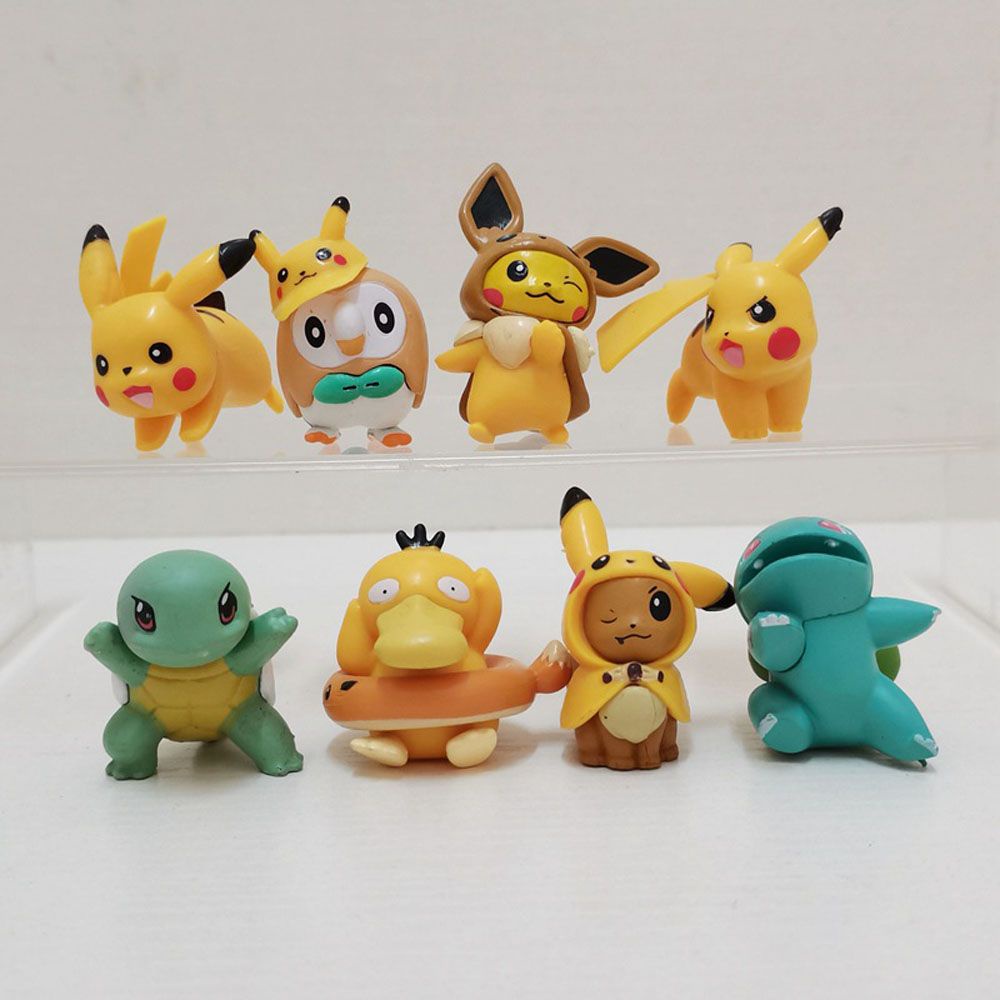 Needway  8Pcs/Set Pikachu Action Figures PVC Doll ornaments Pokemon Action Figures Pikachu Miniatures Model Toys Gifts Pokemon Doll Toys Figurine Model