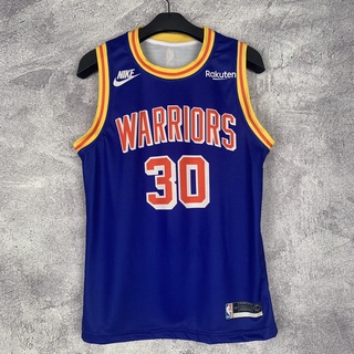 Stephen Curry GSW Warriors #30 Origins Biru Blue Jersey Basket NBA Swingman Kaos Baju Custom Atasan