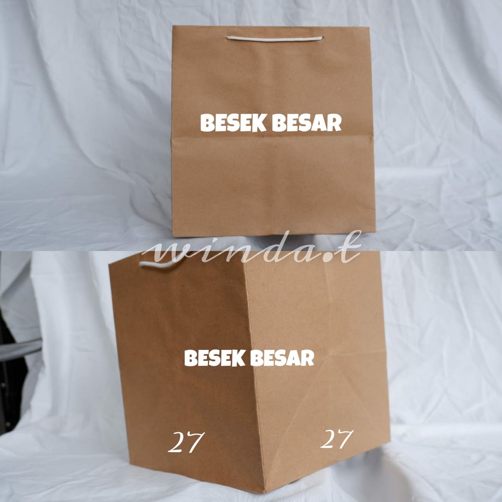 

PAPERBAG POLOS / PAPERBAG COKLAT MURAH / BESEK BESAR / PAPERBAG 27X27 , 30X30