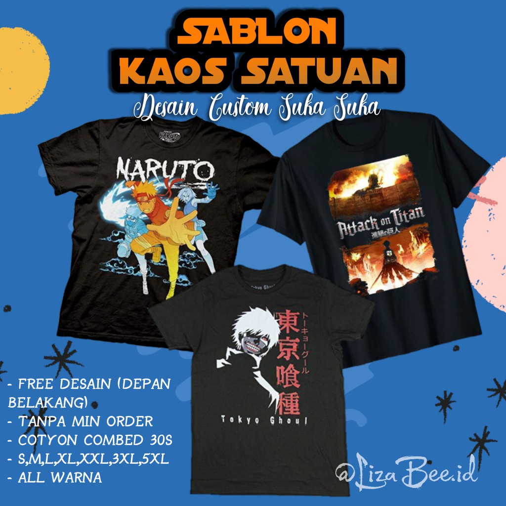 Kaos Sablon Custom Satuan Desain Suka Suka Sablon Dtf Bahan Cotton Combed Kaos Sablon Custom foto Kaos Sablon Desain Sendiri Ori Sablon Kaos Satuan Custom Kaos Satuan Anak Sehari Jadi Baju Custom Foto nama Murah Kaos Desain Sendiri Depan Belakang