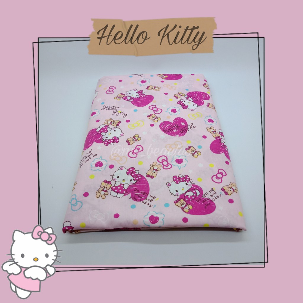 Kain Perca Katun Motif Hello Kitty