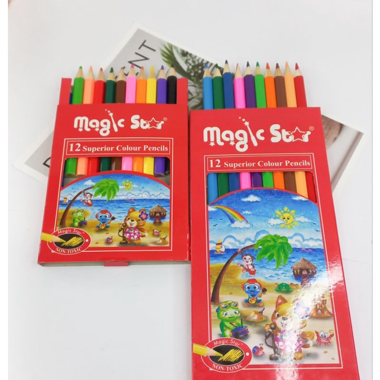 

Pensil Warna Isi 12pcs Pensil 12Warna Magic star