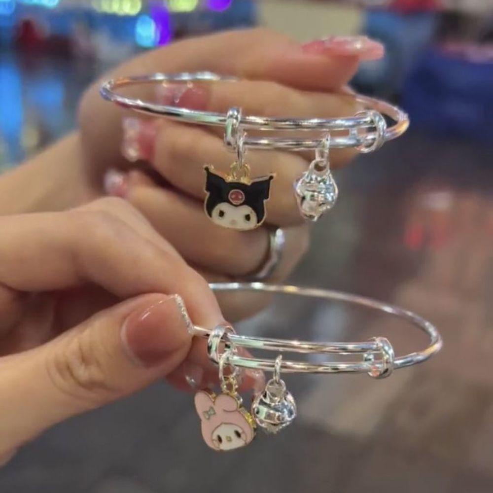 Nickolas1 Gelang Tangan Wanita Desain My Melody Kuromi Cinnamoroll Hias Liontin Bell Untuk Hadiah Ulang Tahun