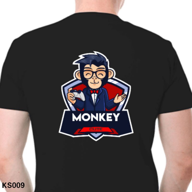 Kaos Distro Original Motif Monkey Cute bahan cotton combad 30s