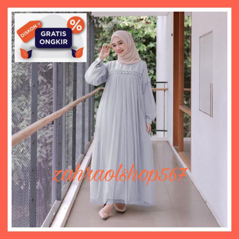 Baju pakaian gamis dress busana wanita muslim remaja model pesta premium cantik murah elegan polos t