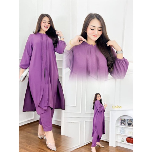 RAYA SET TUNIK / Set Tunik Crinkle / Set Tunik Wanita