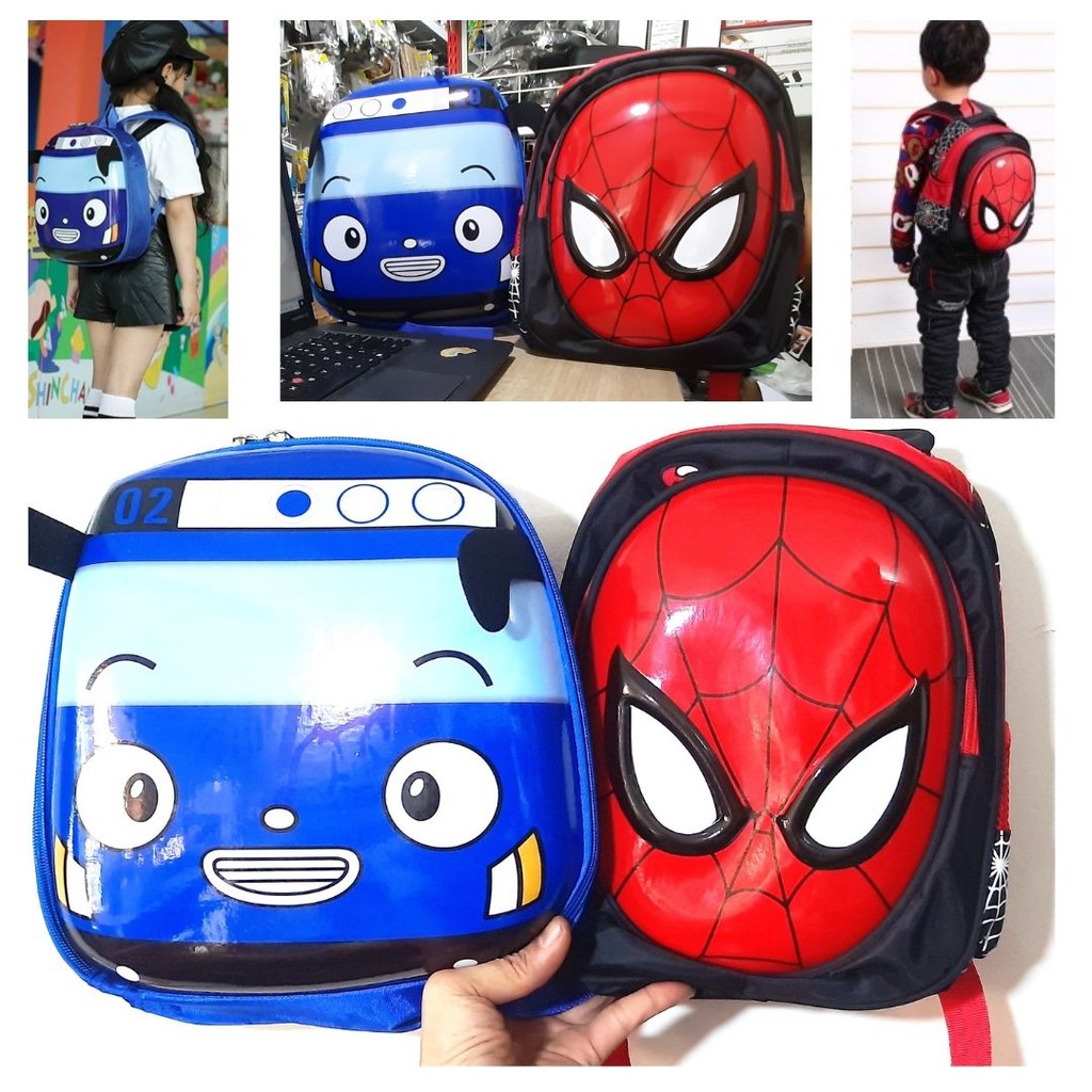 Tas Ransel Backpack Sekolah Anak  Model Spiderman Dan Tayo 111134