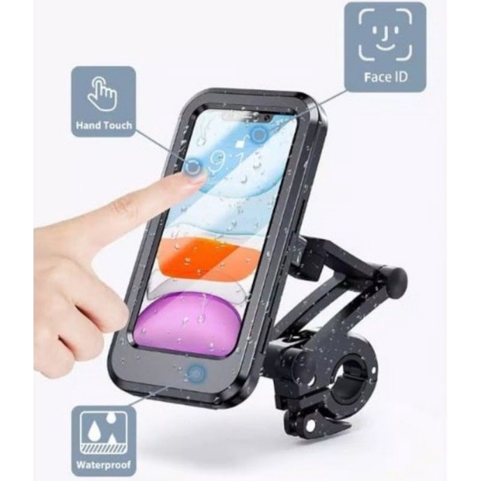 Holder HP sepeda waterproof / Waterproof case bicycle phone holder / holder stang sepeda anti air PH11