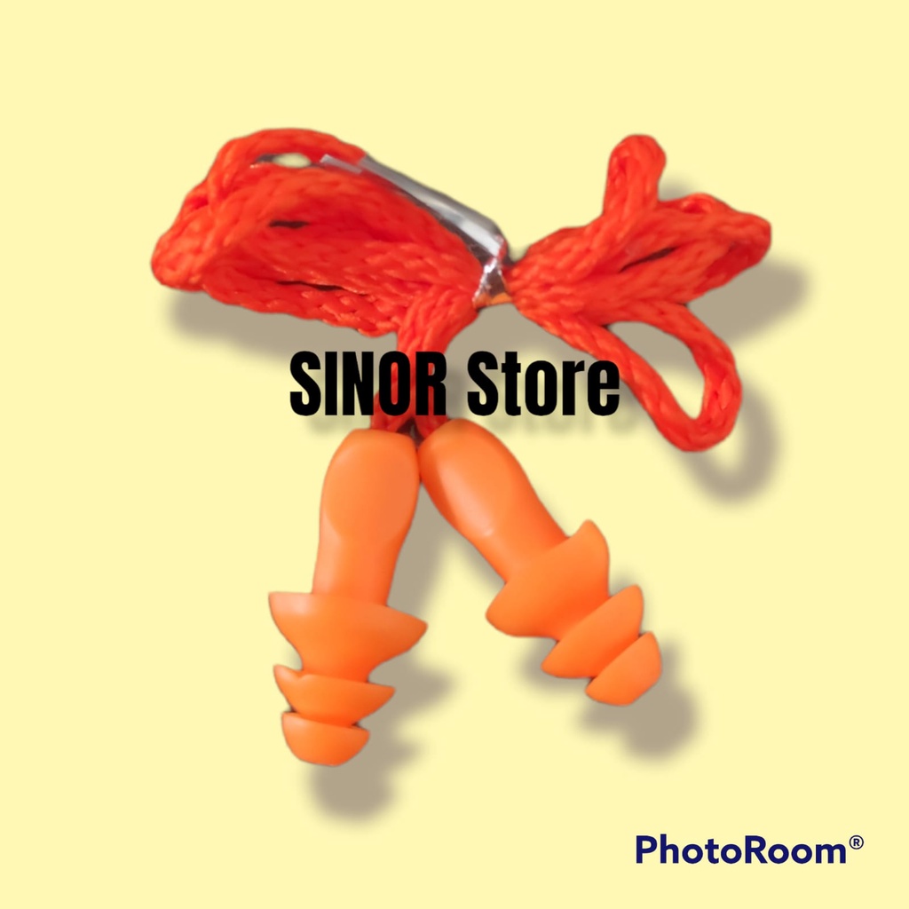 Earplug Silicone/penutup telinga anti bising ORANGE