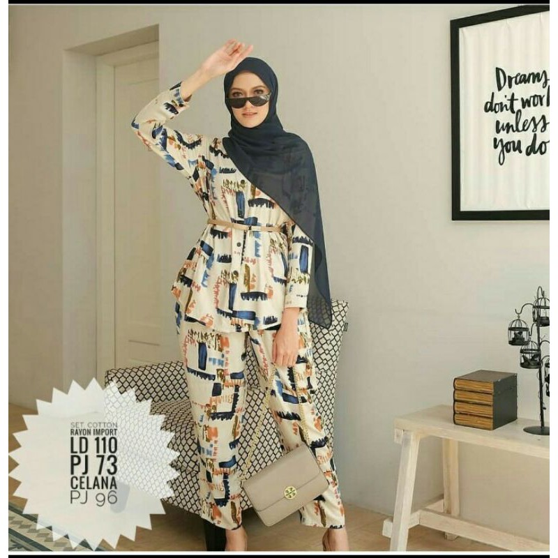 pajamas katun rayon motif