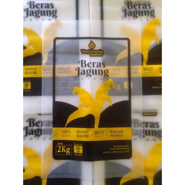 

platik beras 3kg PE bening, custom sablon 2 warna (min order 100pcs)