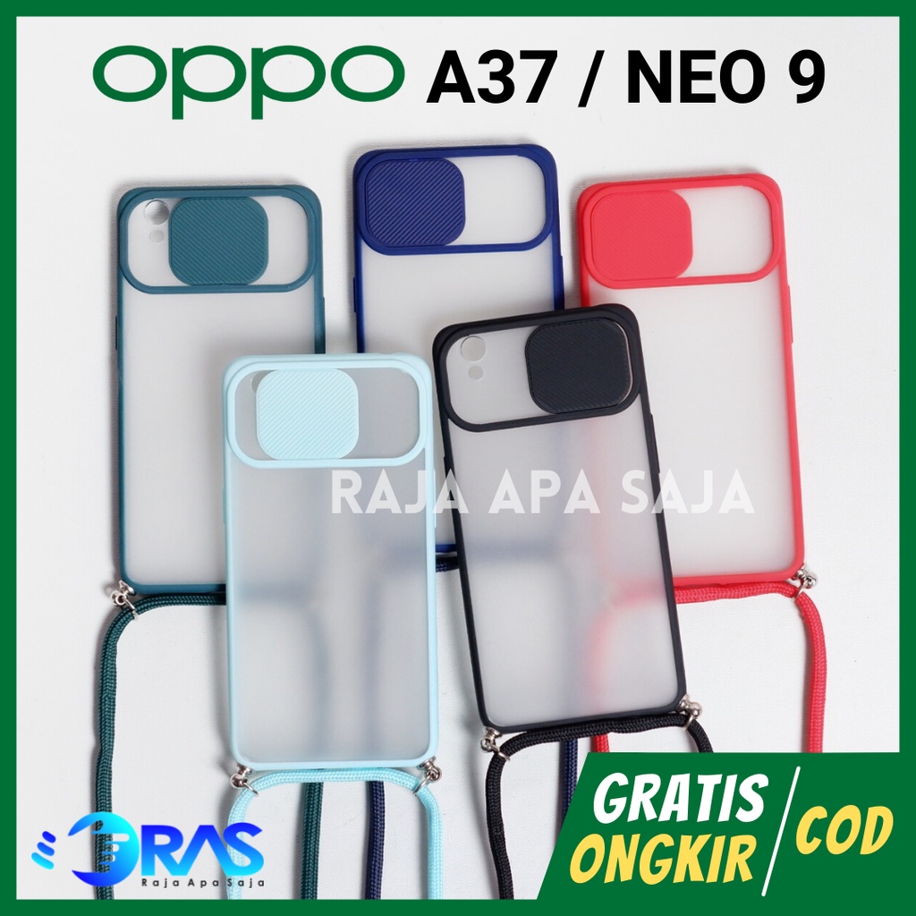 Casing Sling Case OPPO A37 NEO 9 Neo9 - Soft Case Casing Tali Gantungan HP Silicon Kesing Softcase T