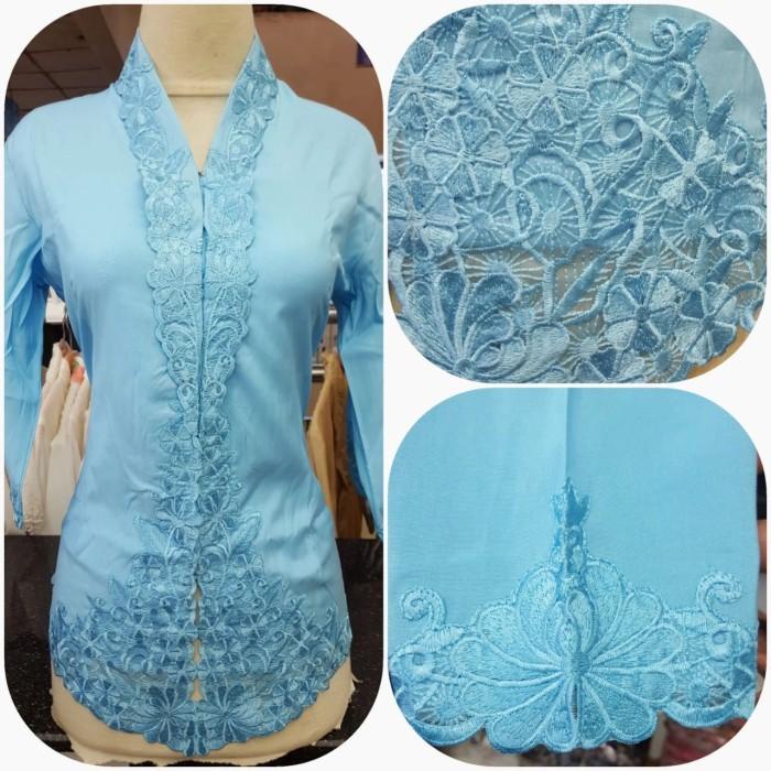 Kebaya Encim Modern Bordir Senada Biru Muda 060