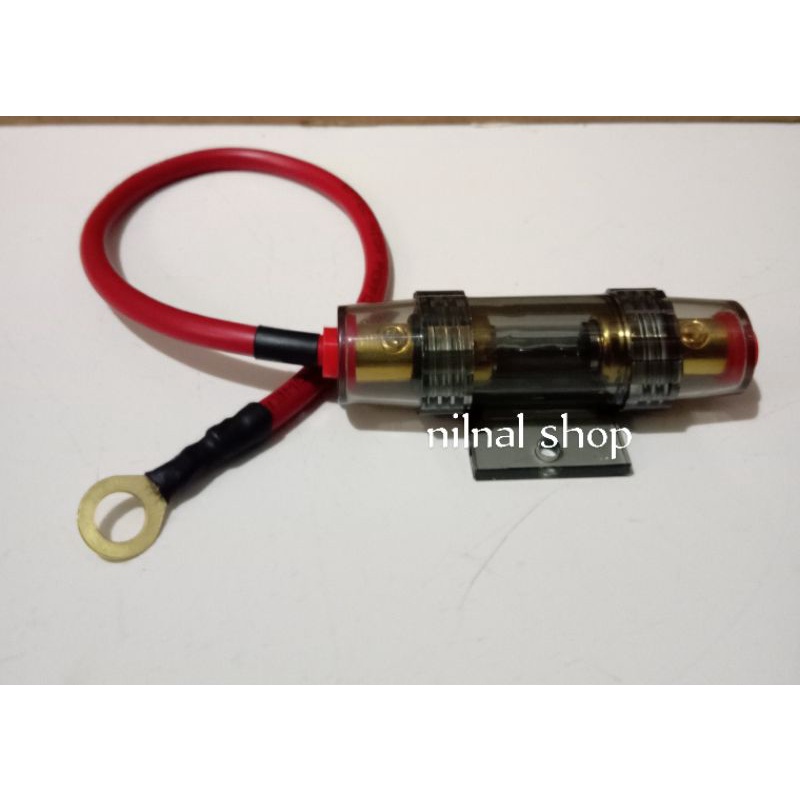 sikring tabung 60amper+kabel 8awg+skun,,untuk  power mobil ke aki