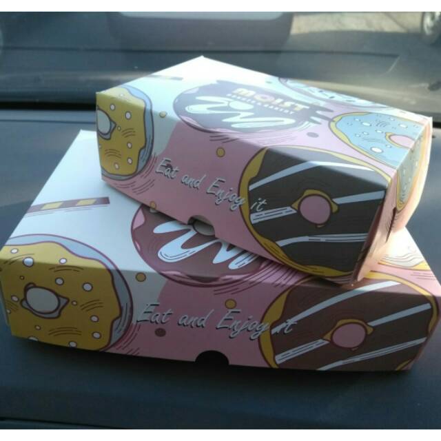 

16X11X5.5 CM CETAK COSTUM MEREK SENDIRI BOX/ PACKAGING/ DUS DONAT ISI 2 FULLCOLOR GRATIS JASA DESAIN