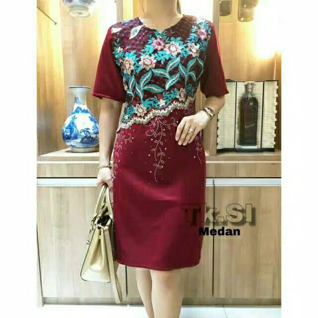 Dress Scuba Mix Brokat