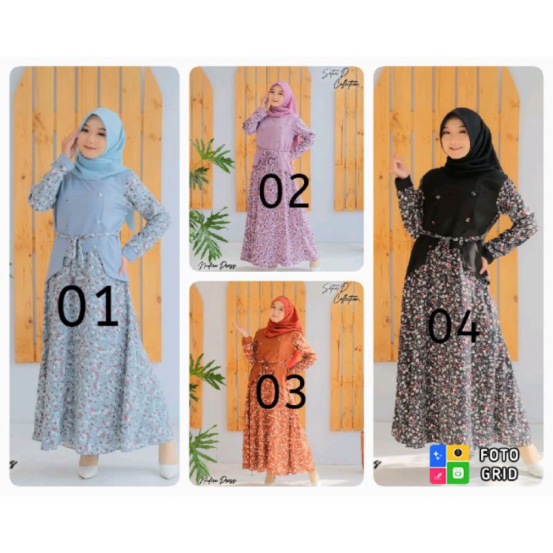 Nadira dress/Nadira dress shakilla mix Ceruty