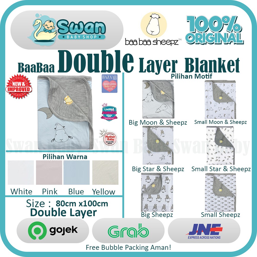 Baabaasheepz Blanket Double Layer / Baa Selimut Baba / Selimut Bayi