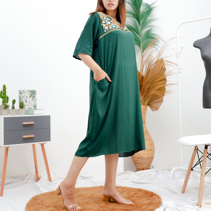 Daster Bordir Rayon Premium / Embroidery Daily Dress