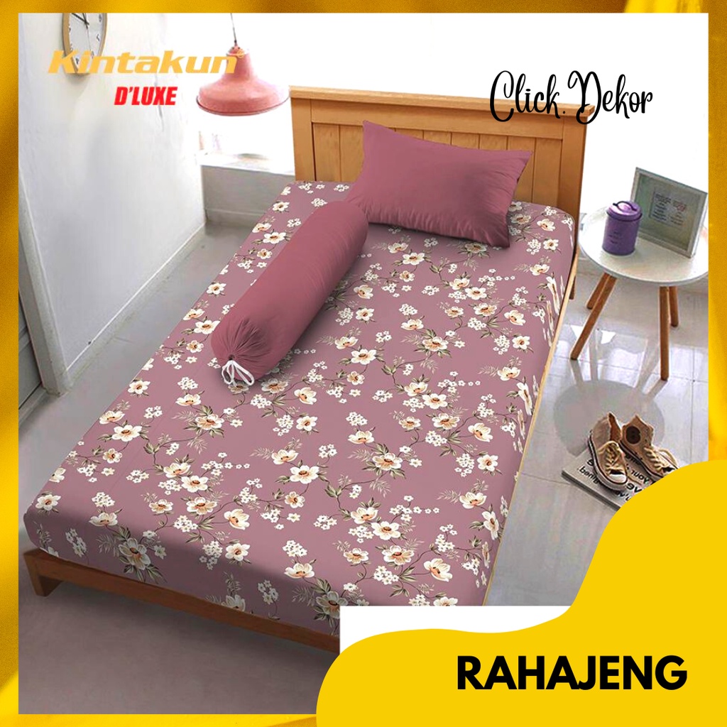 Sprei Kintakun Dluxe Single - Sprei Single ukuran 120x200 tinggi 20 cm Motif RAHAJENG Sprei Cantik M