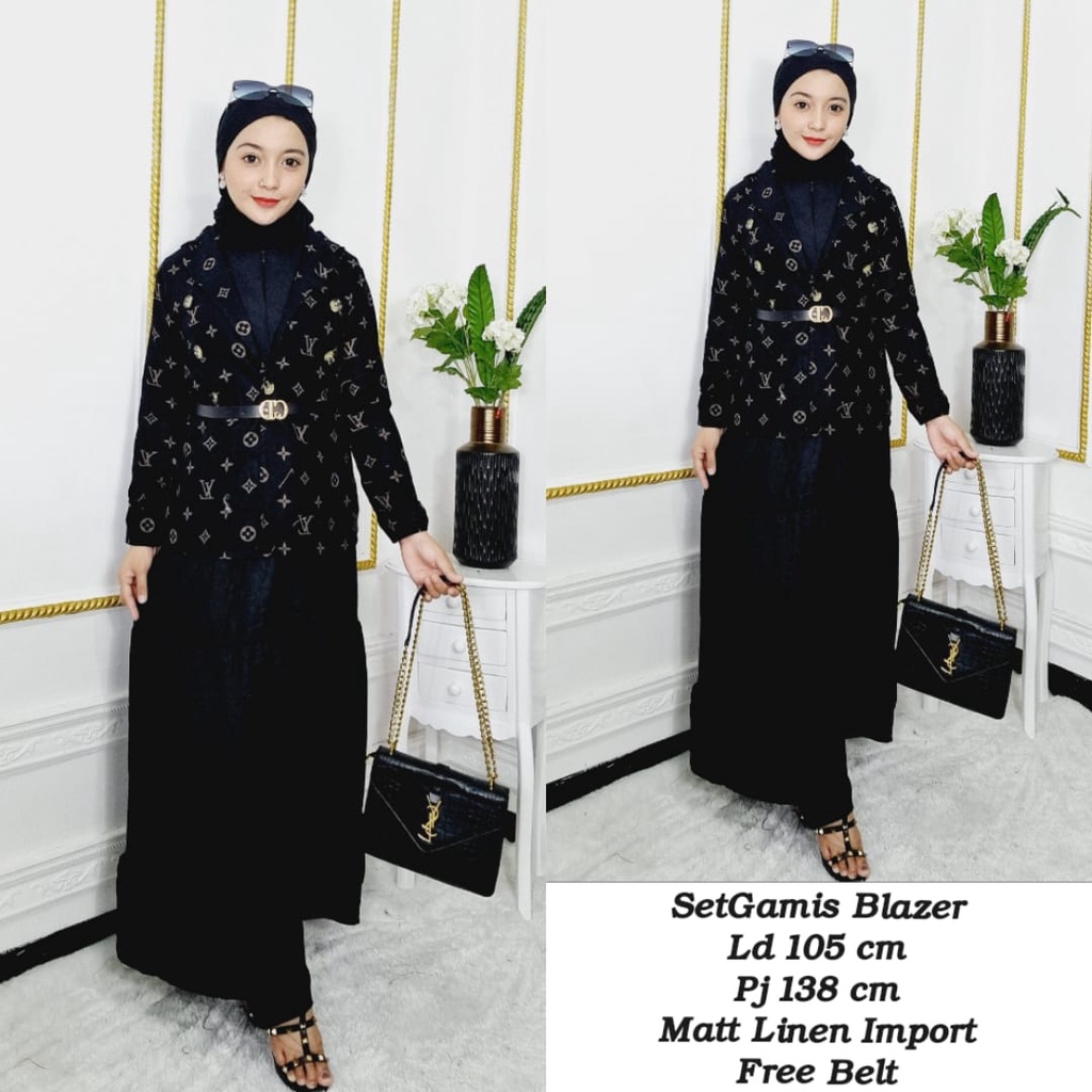 HAWAIIAN BANANA - SETELAN GAMIS BLAZER IMPORT - BAHAN TEBAL DAN HALUS